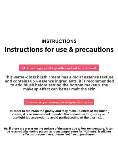 Judydoll Dewy Water Glow Cream Blush & Highlighter Stick Palette - Multi-Use, Buildable Color, Blurring Airy Effect for Face