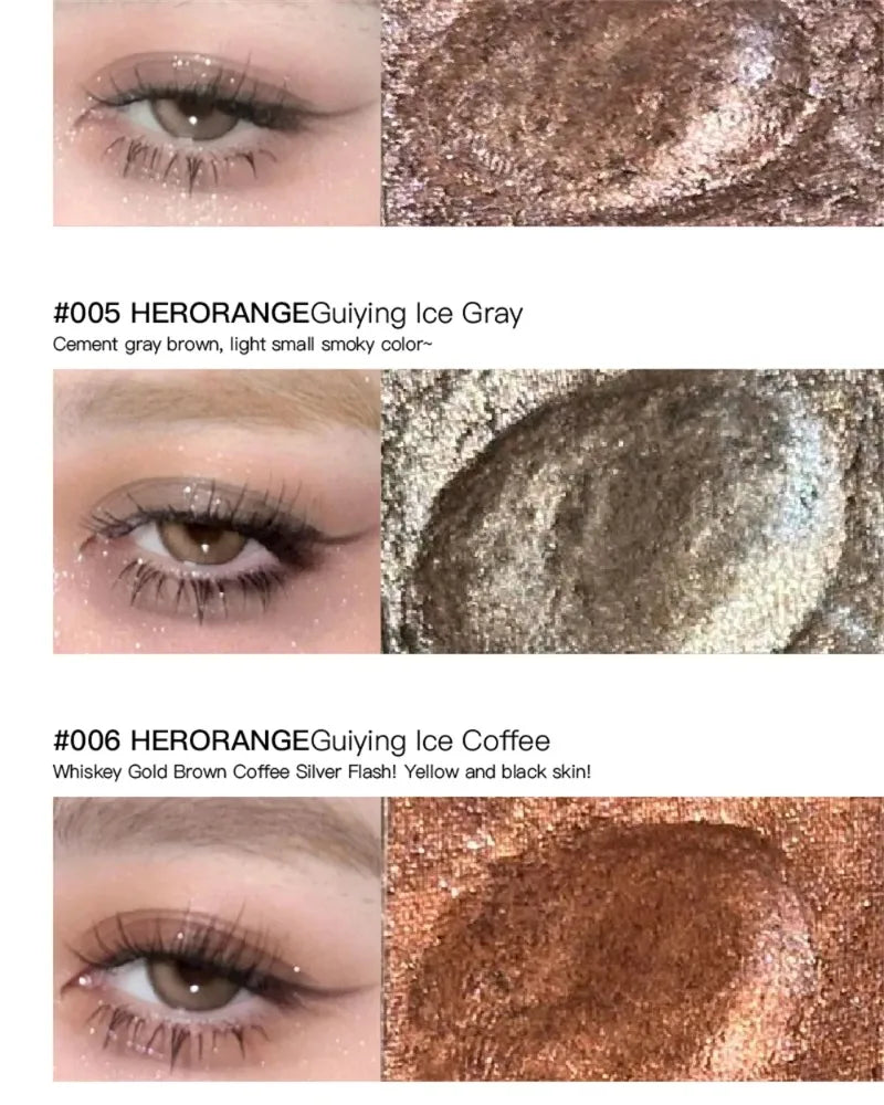 Diamond Monochrome Highlighter Eyeshadow Palette Chameleon Metallic Green Brighten Eye Shadow Fine Flash Eye Makeup Cosmetic