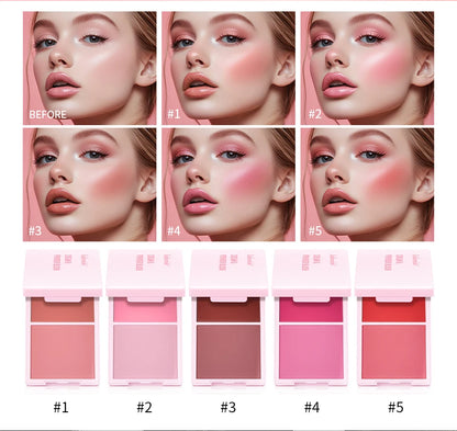 Blush Juvia's Cream Powder Matte Blush Makeup Rose Pan Long-lasting Wearing High Pigment Natural Matte Blush Duo Cosmtics