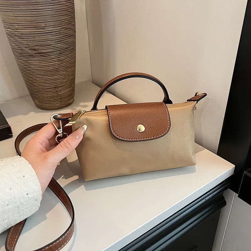 New Hot Sale Of The Season Fashionable Women's Plaid Canvas Dumpling Bag Crossbody Shoulder Bag Lightweight for Autumn Winter Ve