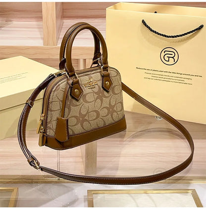 Brand women's handbag shell bag 2025 new high-end retro handbag shoulder bag versatile light luxury crossbody women's bag trend