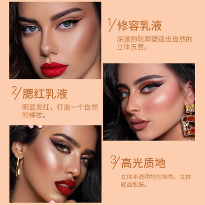 VIBELY High-gloss Concealer and Contouring Stick, brightening, three-dimensional, slimming face, Shadow Blush, multi-functional