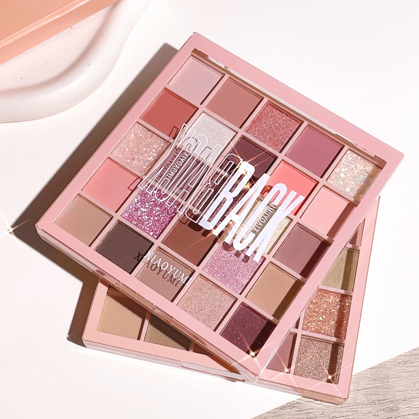 25 Colors Eyeshadow Palette High Gloss Cement Grey Rose Brown Color Tone Matte Glitter Daily Makeup Dry Rose Eyeshadow For Music