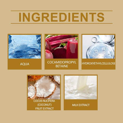 Coconut Milk Shampoo Gently Clean Hair Remove Dandruff Control Oil Reduce Hair Loss Stabilize Hair Roots Smooth Fluffy Shampoo