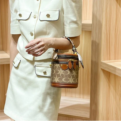 Women's handbag 2023 new fashion designer cylinder bag handbag single shoulder crossbody women's bag small bag