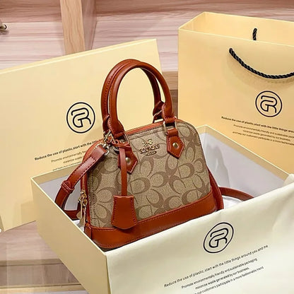 Brand women's handbag shell bag 2025 new high-end retro handbag shoulder bag versatile light luxury crossbody women's bag trend