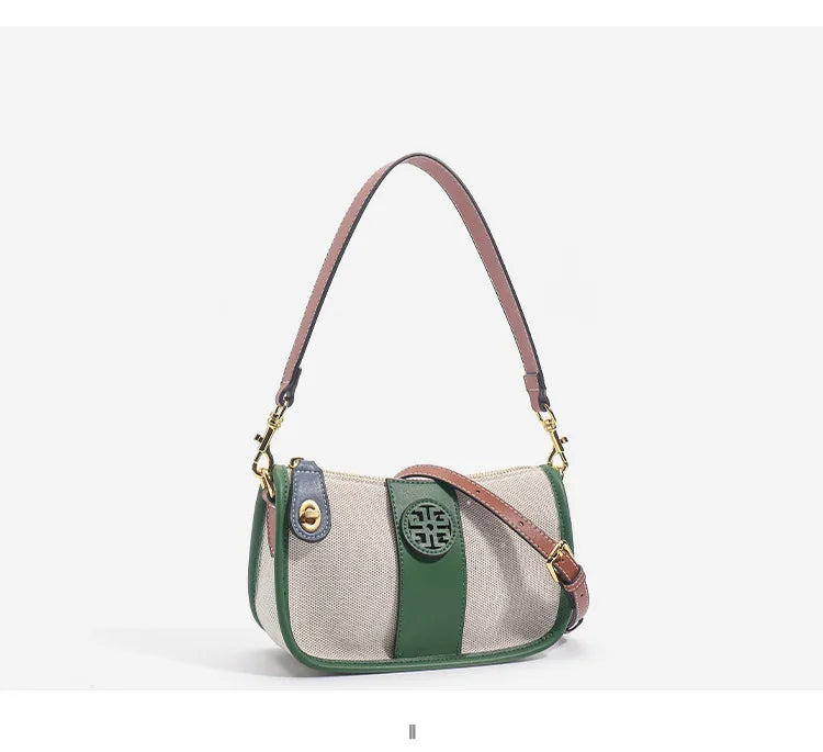 TB 2024 New Fashion Casual Armpit Bag Light Luxury Trendy Canvas Messenger BagShoulder Bag Womens Handbag