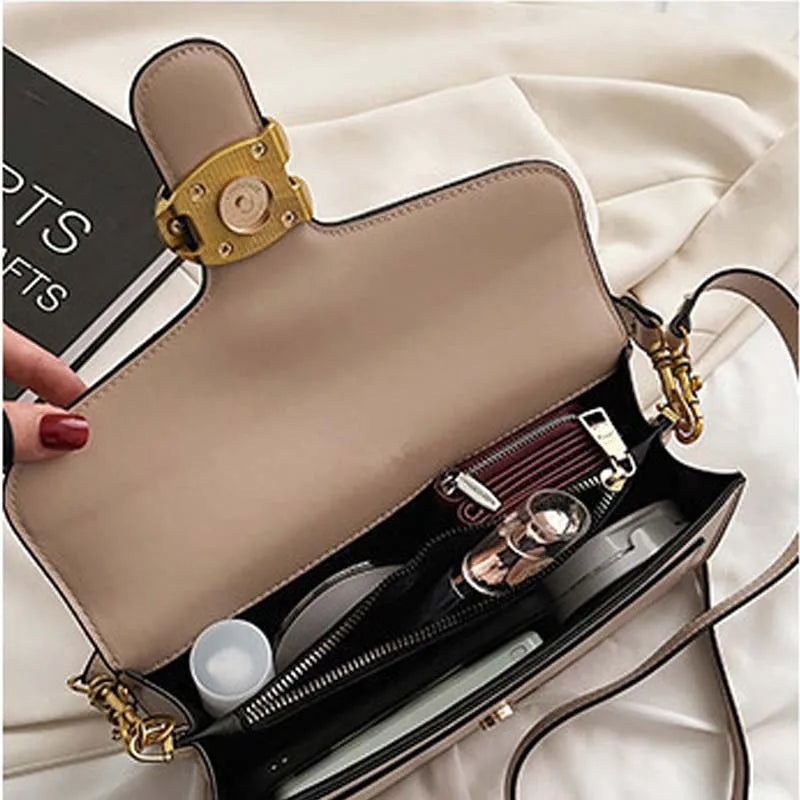 Luxury Fashion Women's Chain Handbag PU Leather Girls Shoulder Messenger Bag Brand lightweight Commuting Bag Tassel Square Bag