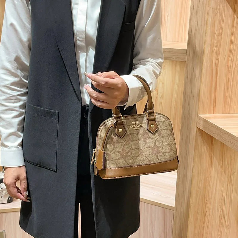 Brand women's handbag shell bag 2025 new high-end retro handbag shoulder bag versatile light luxury crossbody women's bag trend
