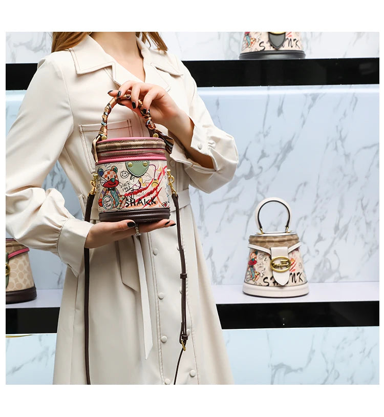Women's handbag 2023 new fashion designer cylinder bag handbag single shoulder crossbody women's bag small bag