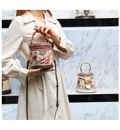 Women's handbag 2023 new fashion designer cylinder bag handbag single shoulder crossbody women's bag small bag