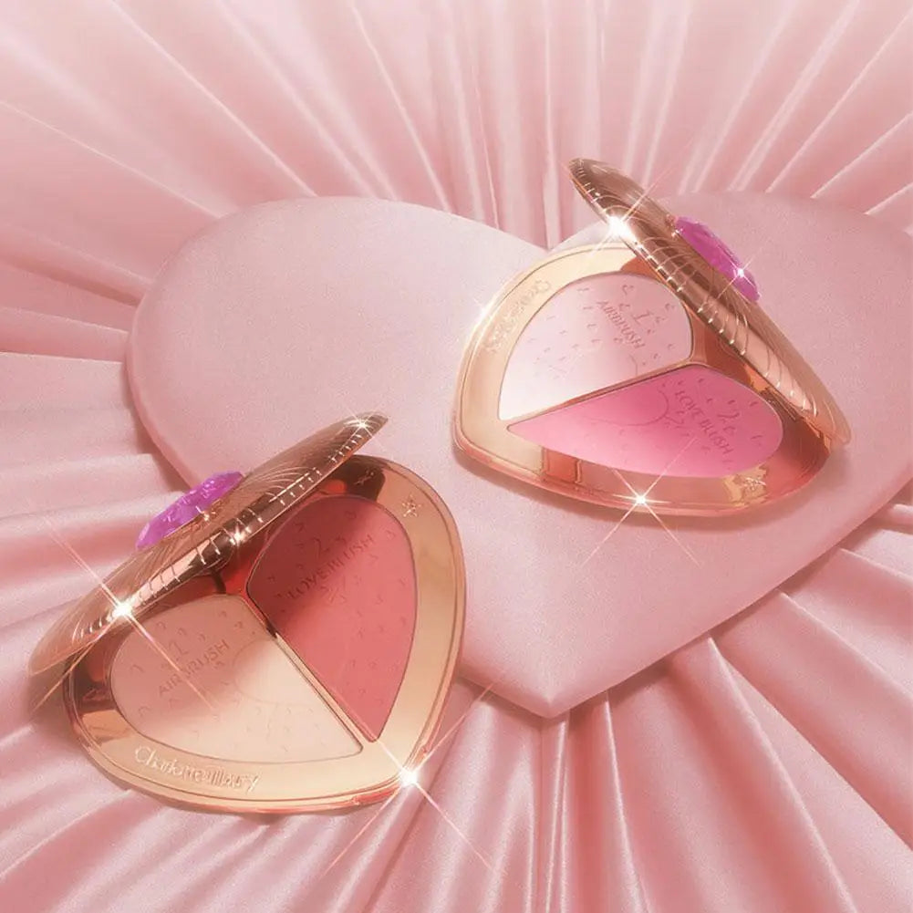 Charlotte Tilbury Two-tone Heart Blush Lasting Beauty Makeup Bright Powder Natural Flawless Rouge Create Smooth Makeup Look