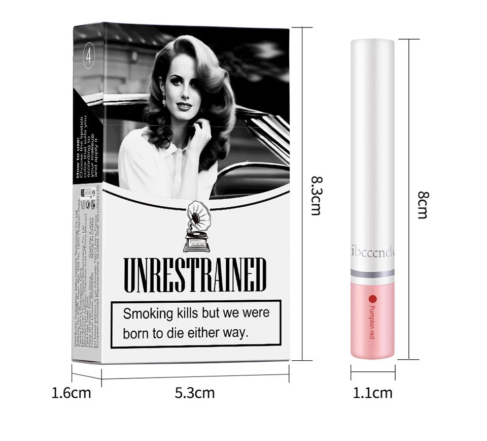 4Colors/set Cigarette Lip Gloss Set Velvet Matte Waterproof Long-lasting Lip Non-Stick Cup Cigarette Lipstick Makeup For Women