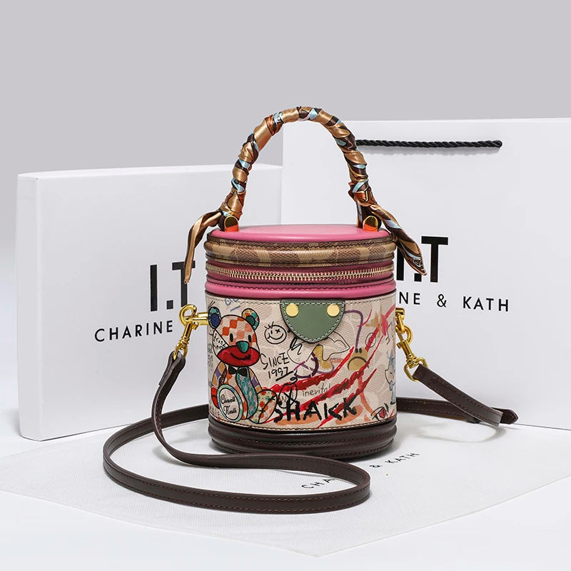 Women's handbag 2023 new fashion designer cylinder bag handbag single shoulder crossbody women's bag small bag