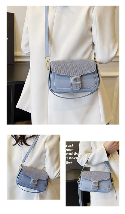 Stylish Quilted Women Messenger Bag - Waterproof Leather Crossbody Shoulder Bag With Adjustable Chain For Travel & Shopping