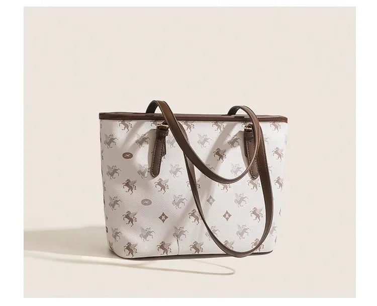 Popular and Versatile Leather Tote Bag with Large Capacity for Women 2024 New Fashion and Classic Computer Shoulder Handbag