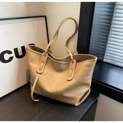 Large Capacity Women's Tote Bag 2023 Winter Fashion Trend Leather Shoulder Bags Office Handbag