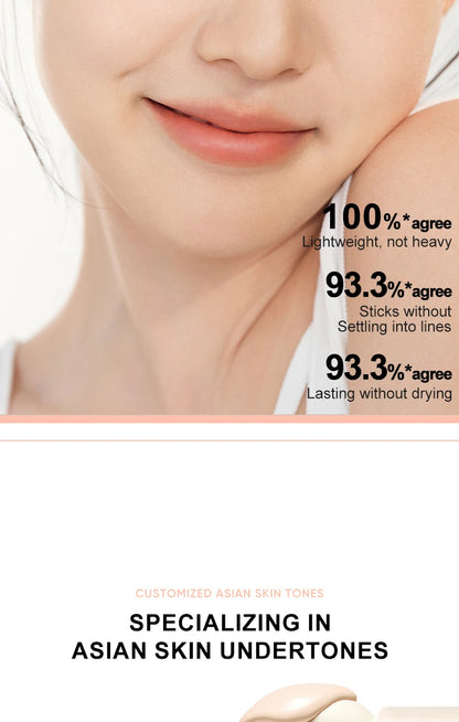 Judydoll Oil-Control Foundation, Long-Lasting, Matte Finish, Full Coverage, Oil-Free, Sweat-Proof, Flawless Skin, Oil Skin