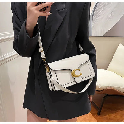 2025 New Women's High-End Pure Color Simple Square Bag Multi-Layer Commuting Single Shoulder Bag Neutral Minimalist Style
