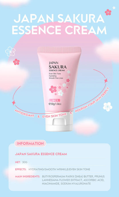 2Pcs Sakura Whitening Face Cream Wrinkle Remover Serum Anti-Aging Fade Fine Lines Lift Firming Essence Brighten Smooth Skin Care