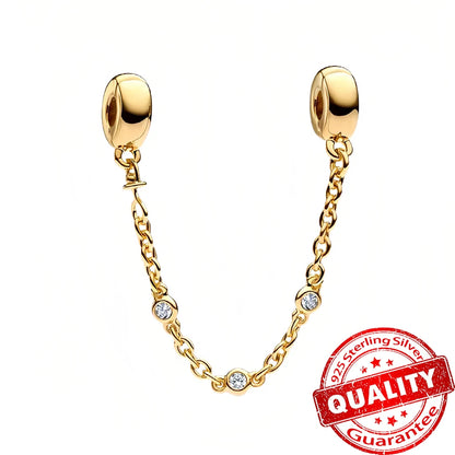 Gorgeous 925 Sterling Silver Stones & Enamel Clip Beads & Seahorse Dangle Charm Fits Bracelet For Women Gold Necklace Pendant