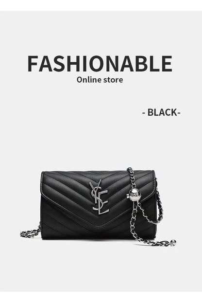 2024 New Luxury Fashionable Genuine Leather Chain Shoulder Bag Envelope Style Lightweight Women's Small Bag Soft Texture