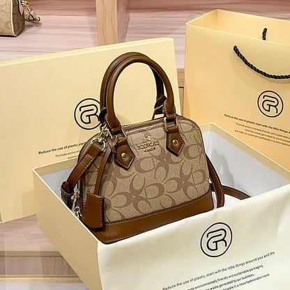 Brand women's handbag shell bag 2025 new high-end retro handbag shoulder bag versatile light luxury crossbody women's bag trend