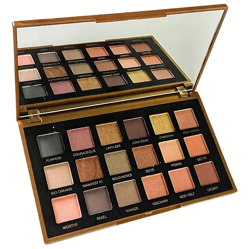 18-Color Eyeshadow Palette – Matte & Glitter, High Pigment, Long-Lasting, Smudge-Proof, Perfect for Daily & Party makeup