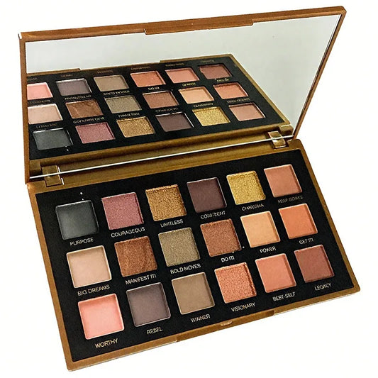 18-Color Eyeshadow Palette – Matte & Glitter, High Pigment, Long-Lasting, Smudge-Proof, Perfect for Daily & Party makeup
