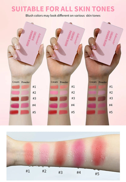 Blush Juvia's Cream Powder Matte Blush Makeup Rose Pan Long-lasting Wearing High Pigment Natural Matte Blush Duo Cosmtics