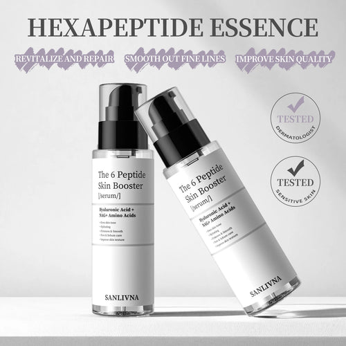 6 Peptide Essence Facial Refreshing Skin Care Set Contains Collagen to Improve Fine Lines, Brighten Skin, Moisturize and Nourish