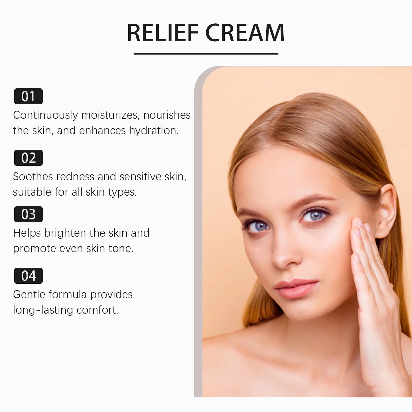 345 Relief Cream Reduce Redness Soothing Care Face Lifting Brightening Even Skin Tone Tone Beauty Moisturizing Smooth Cream 50g