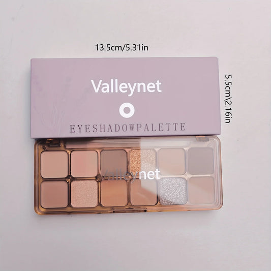 12 Color Eyeshadow Palette Earth Tones Shimmer Matte Long-Lasting Waterproof Pressed Powder Makeup for Eyes