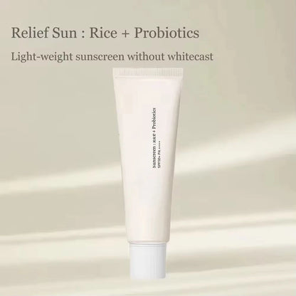 SPF50+ Sunscreen Korean Rice Probiotic Solar Blocker Skin Whitening Cream Anti UV Sun Block Facial Mild Moisturizer Serum 50ml