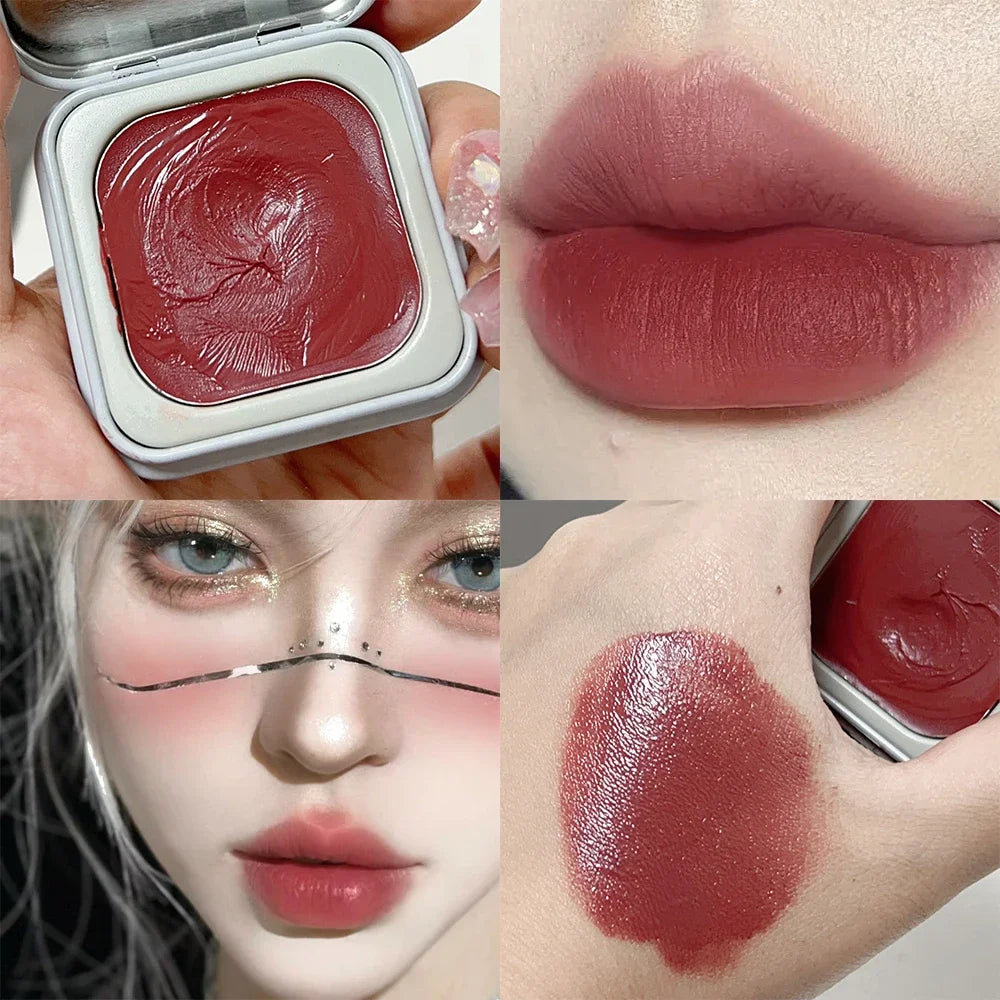 Multi-purpose Lipstick Blush Cream Waterproof Soft Moisturizing Lip Cheek Blush Tint Pigment Lasting Brightening Contour Makeup
