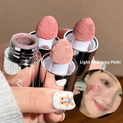 Moisturizing Sponge Head Blusher Liquid Blush Stick Natural Lip Contour Cheek Makeup Matte Milk Pink Brighten Rouge Highlighter