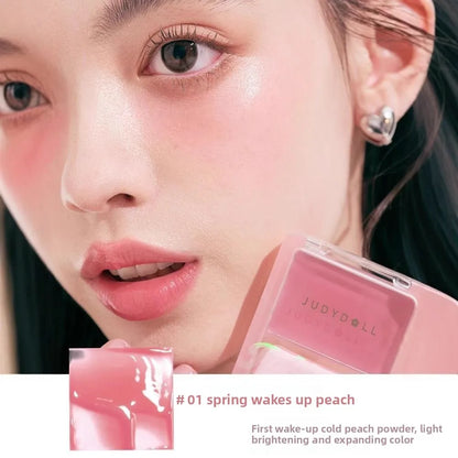 Judydoll Dewy Water Glow Cream Blush & Highlighter Stick Palette - Multi-Use, Buildable Color, Blurring Airy Effect for Face