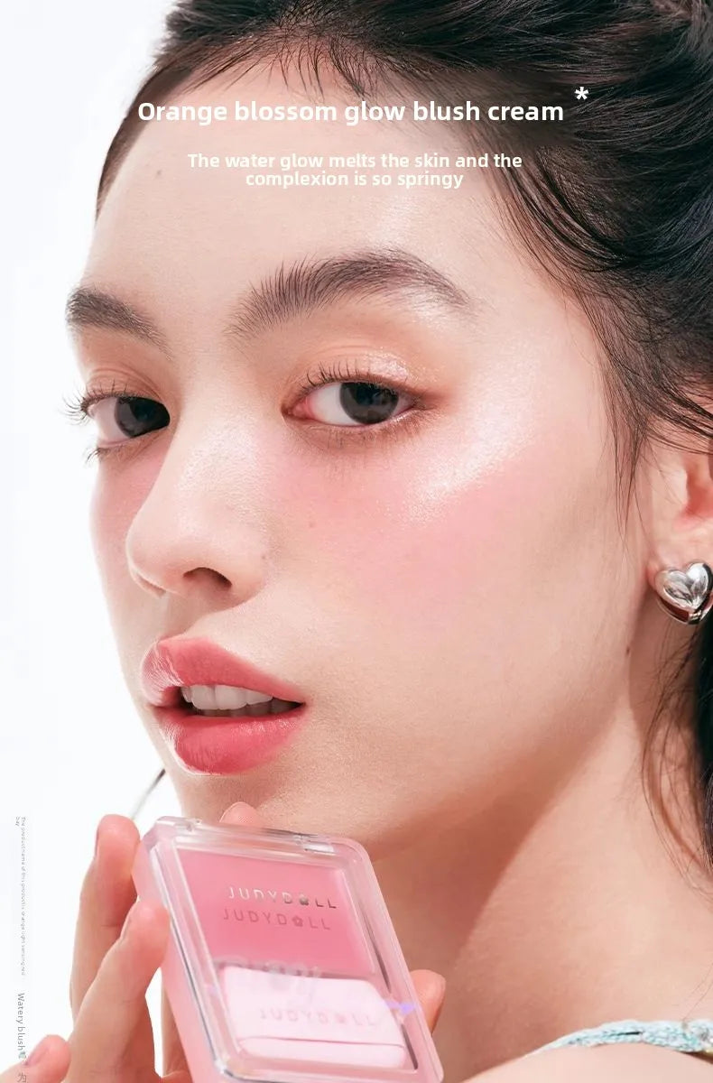 Judydoll Dewy Water Glow Cream Blush & Highlighter Stick Palette - Multi-Use, Buildable Color, Blurring Airy Effect for Face