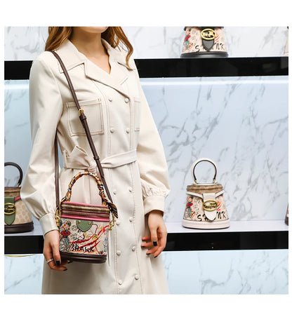 Women's handbag 2023 new fashion designer cylinder bag handbag single shoulder crossbody women's bag small bag