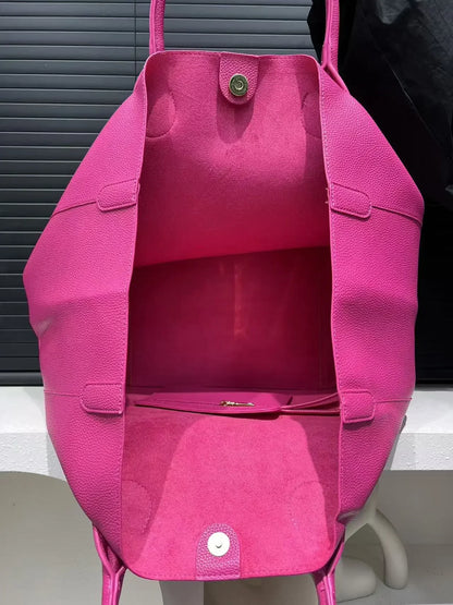 Ladies' fashionable vegan leather oversized handbag with large capacity, simple and versatile shopping bag