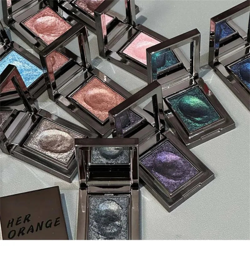 Diamond Monochrome Highlighter Eyeshadow Palette Chameleon Metallic Green Brighten Eye Shadow Fine Flash Eye Makeup Cosmetic