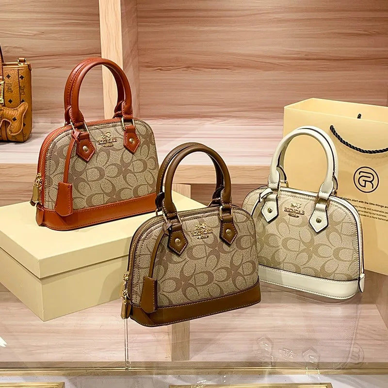 Brand women's handbag shell bag 2025 new high-end retro handbag shoulder bag versatile light luxury crossbody women's bag trend