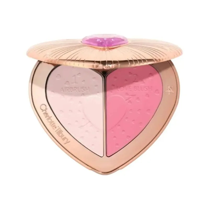 Charlotte Tilbury Heart Shape Double Splicing Two Colors Powder Blusher Powder Unique Design Makeup Products Star Powder Blusher