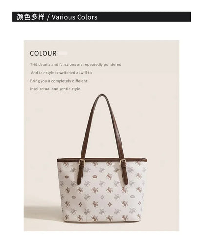 Popular and Versatile Leather Tote Bag with Large Capacity for Women 2024 New Fashion and Classic Computer Shoulder Handbag