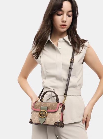 Brand premium women's bag graffiti box small square bag 2024 new autumn and winter designer handbag single shoulder crossbody ba