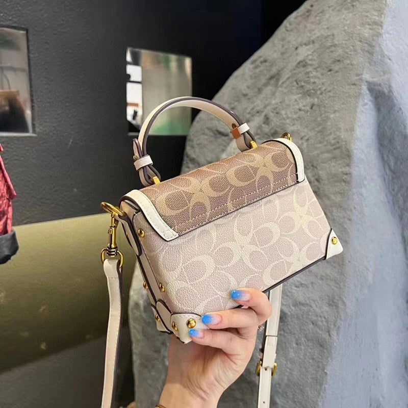 Brand premium women's bag graffiti box small square bag 2024 new autumn and winter designer handbag single shoulder crossbody ba