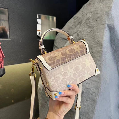 Brand premium women's bag graffiti box small square bag 2024 new autumn and winter designer handbag single shoulder crossbody ba