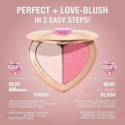 Charlotte Tilbury Heart Shape Double Splicing Two Colors Powder Blusher Powder Unique Design Makeup Products Star Powder Blusher