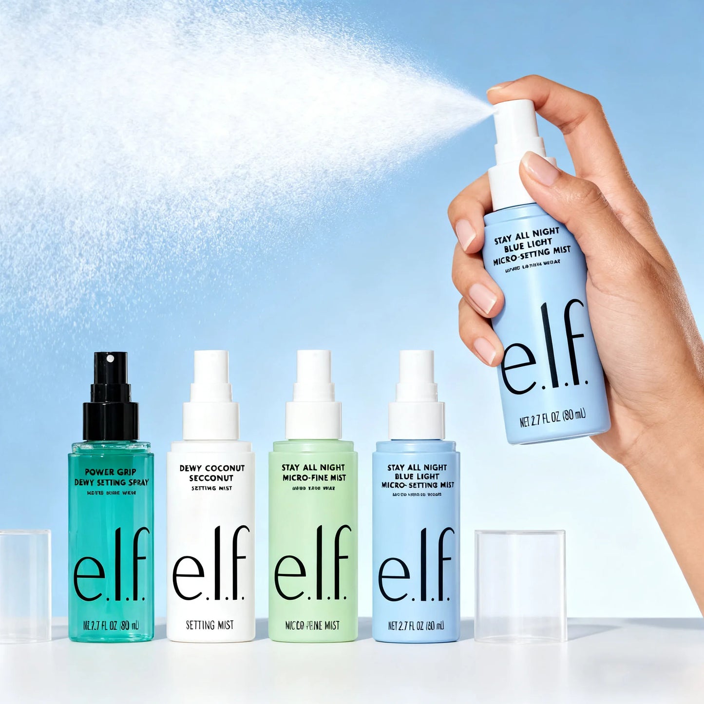 ELF Makeup Spray Long Lasting Makeup Holding Moisturizing and Oil Control Prevent Makeup Sticking and Fall Off Fast Film-forming