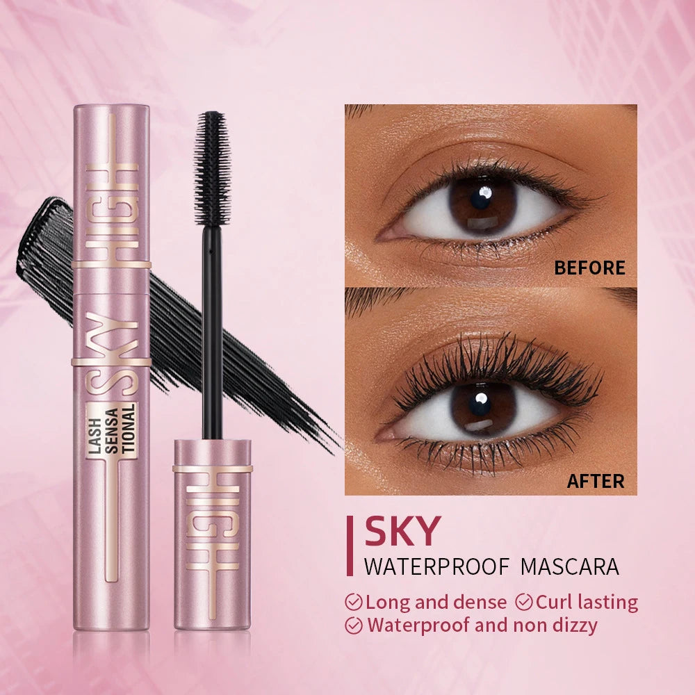 Natural Thick Curling Mascara Makeup Non-Smudge Brushes Lengthens Eyelashes Waterproof Fast Dry Black Curling Mascara Cosmetics